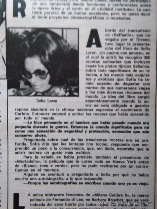Coleccionismo de Revistas y Peri&oacute;dicos: recorte sofia sophia loren
