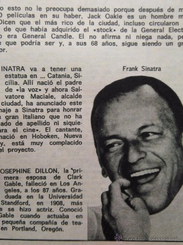 Coleccionismo de Revistas y Peri&oacute;dicos: recorte FRANK SINATRA