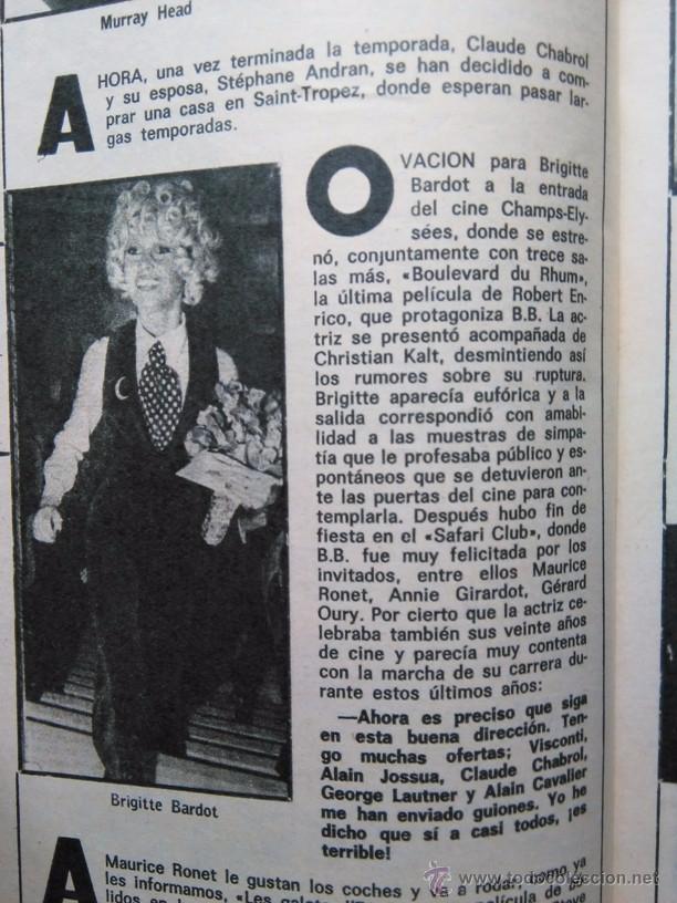 Coleccionismo de Revistas y Peri&oacute;dicos: RECORTE brigitte bardot