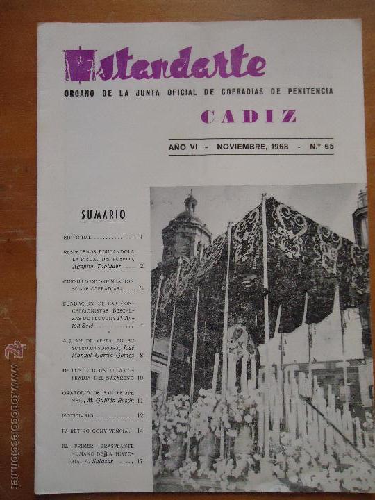 Coleccionismo de Revistas y Peri&oacute;dicos: SEMANA SANTA CADIZ , ANTIGUA REVISTA ESTANDARTE 1968 N 65