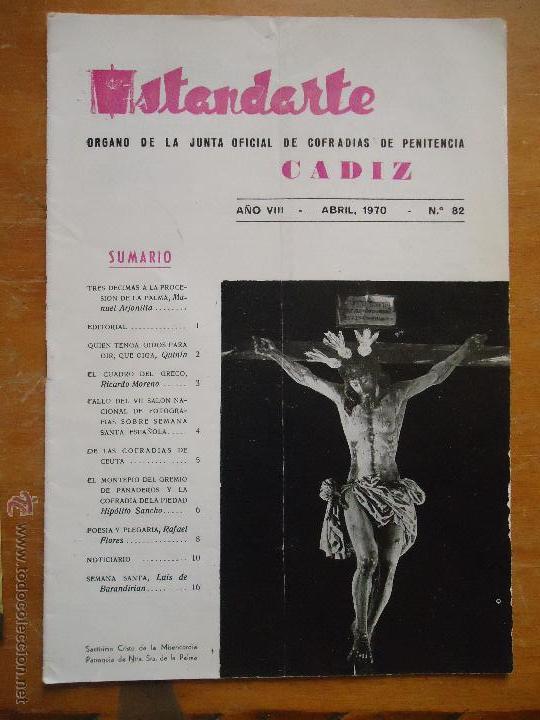 Coleccionismo de Revistas y Peri&oacute;dicos: SEMANA SANTA CADIZ , ANTIGUA REVISTA ESTANDARTE 1970 N 82
