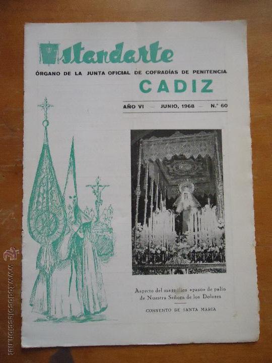 Coleccionismo de Revistas y Peri&oacute;dicos: SEMANA SANTA CADIZ , ANTIGUA REVISTA ESTANDARTE 1968 N 60