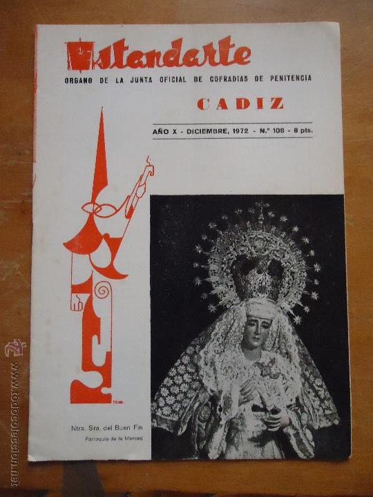 Coleccionismo de Revistas y Peri&oacute;dicos: SEMANA SANTA CADIZ , ANTIGUA REVISTA ESTANDARTE 1972 N 108