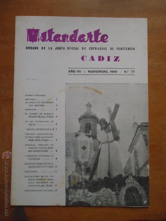 Coleccionismo de Revistas y Peri&oacute;dicos: SEMANA SANTA CADIZ , ANTIGUA REVISTA ESTANDARTE 1969 N 77