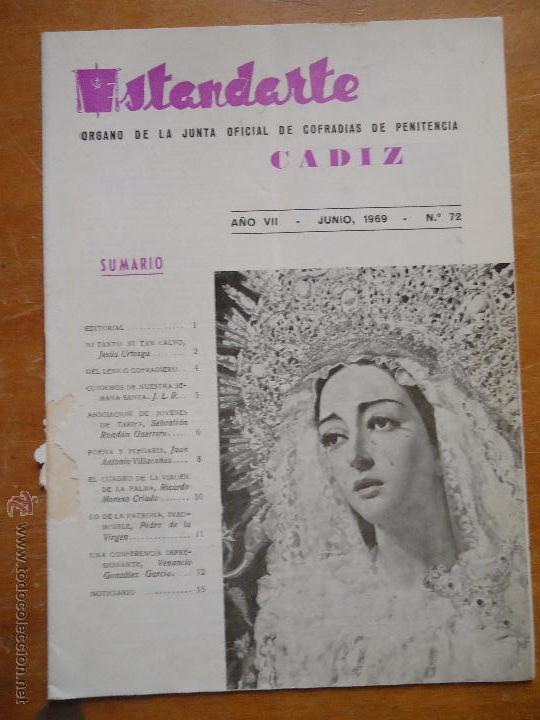 Coleccionismo de Revistas y Peri&oacute;dicos: SEMANA SANTA CADIZ , ANTIGUA REVISTA ESTANDARTE 1969 N 72