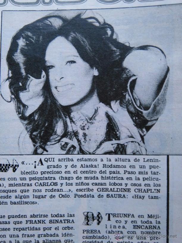 Coleccionismo de revistas y peri&oacute;dicos: RECORTE GERALDINE CHAPLIN