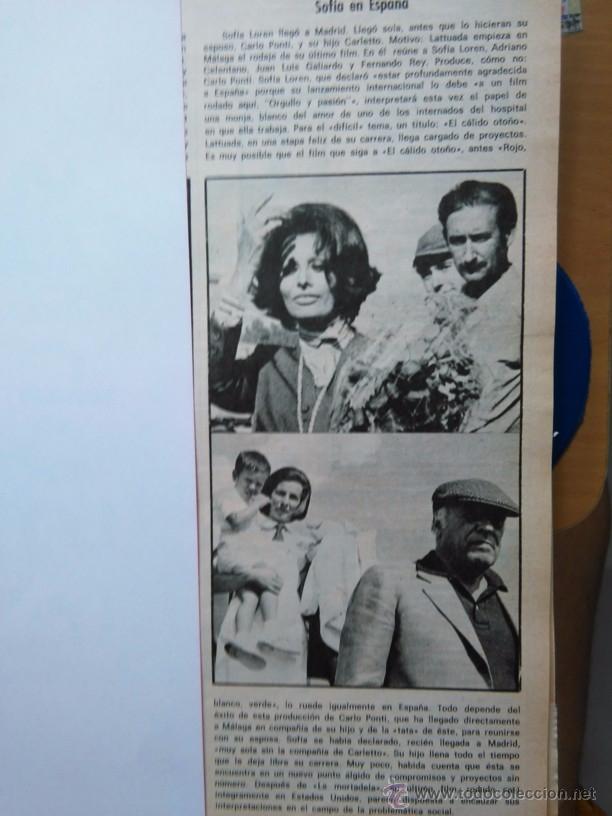 Coleccionismo de Revistas y Peri&oacute;dicos: recorte sofia sophia loren