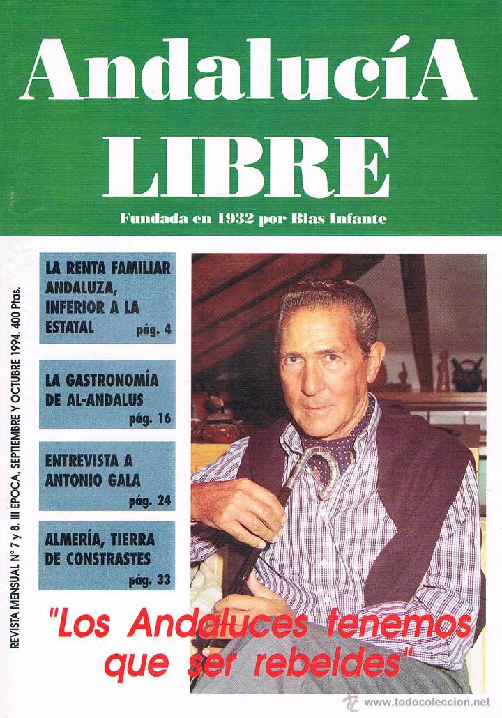 Collectionnisme de Revues et Journaux: REVISTA ANDALUC&Iacute;A LIBRE N&ordm; 7 Y 8 SEPTIEMBRE Y OCTUBRE DE 1994 POL&Iacute;TICA ANDALUC&Iacute;A **-