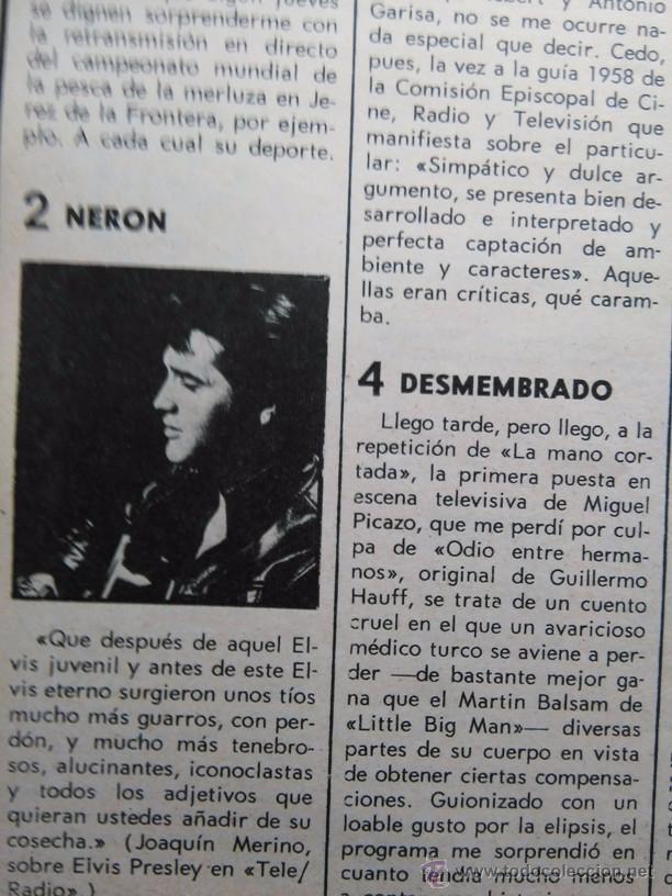 Coleccionismo de revistas y peri&oacute;dicos: recorte ELVIS PRESLEY