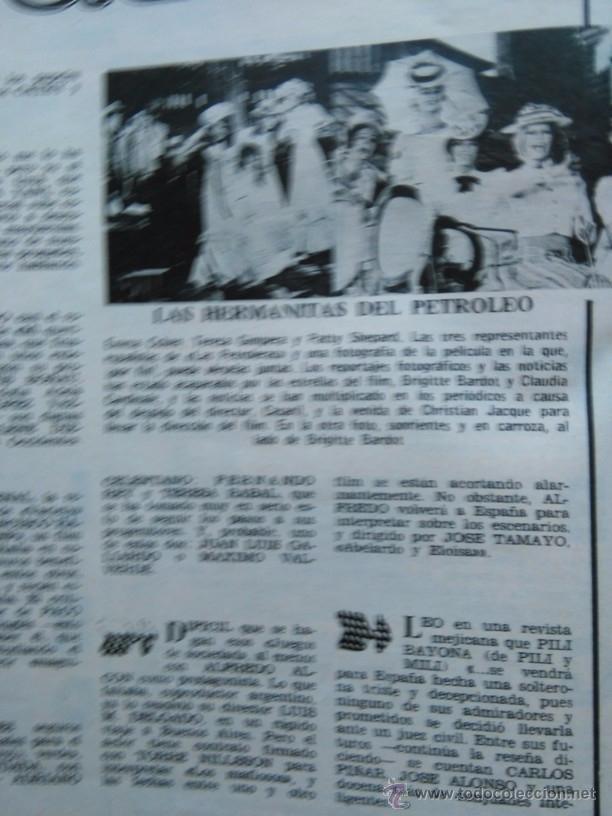 Coleccionismo de Revistas y Peri&oacute;dicos: RECORTE brigitte bardot   TERESA GIMPERA PATTY SHEPARD CLAUDIA CARDINALE