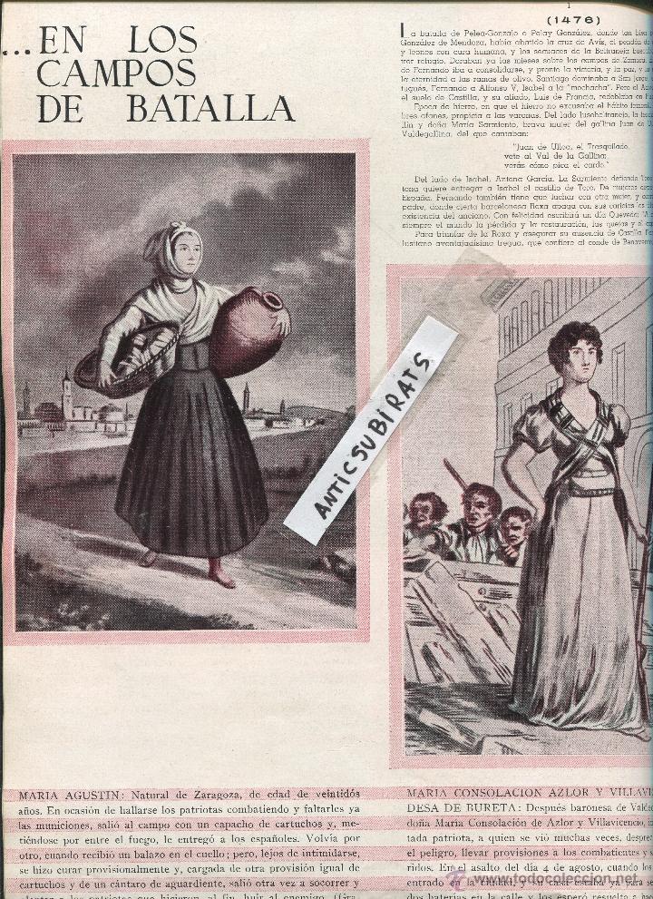 Collection Magazines and Newspapers: 1936 AZLOR VILLAVICENCIO CONDESA BURETA AGUSTINA DE ARAGON DIBUJO VESTIDO MUJER HOKEY FEMENINO