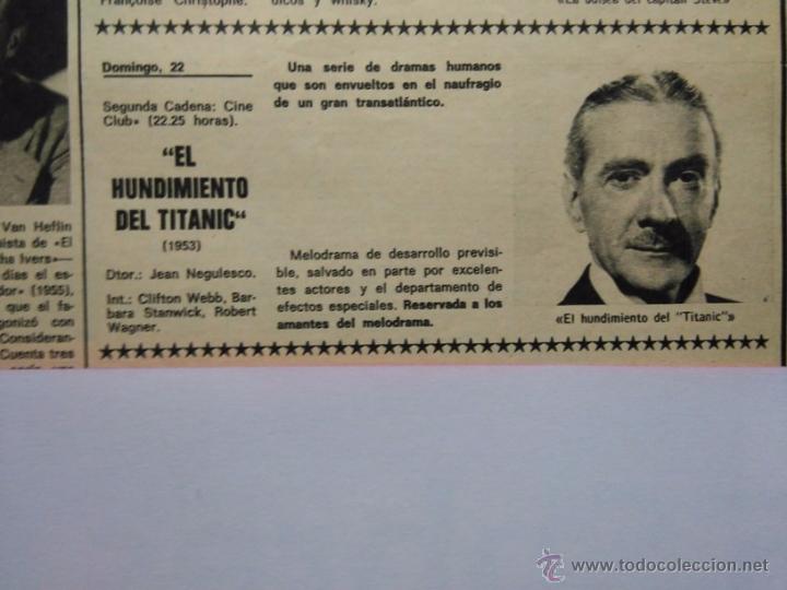 Coleccionismo de revistas y peri&oacute;dicos: RECORTE JEAN NEGULESCO EL HUNDIMIENTO DEL TITANIC