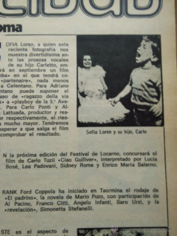 Coleccionismo de Revistas y Peri&oacute;dicos: recorte sofia sophia loren