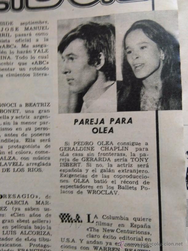 Colecionismo de Revistas e Jornais: RECORTE GERALDINE CHAPLIN TONY ISBERT
