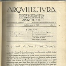 Coleccionismo de Revistas y Periódicos: ARQUITECTURA. ÓRGANO OFICIAL DE LA SOC. CENTRAL DE ARQUITECTOS. COLECCIÓN DE REVISTAS. MADRID. 1924