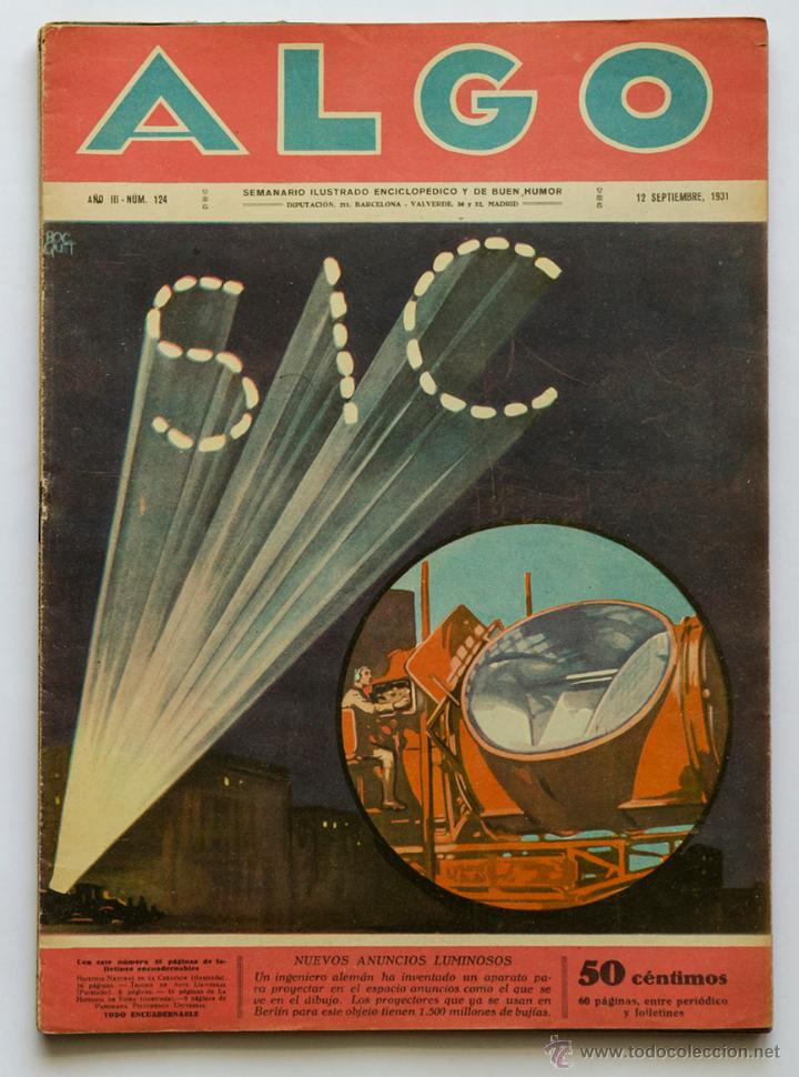 Coleccionismo de Revistas y Peri&oacute;dicos: REVISTA ALGO N&ordm; 124- NUEVOS ANUNCIOS LUMINOSOS- SEMANARIO ILUSTRADO ENCICLOPEDICO Y DE BUEN HUMOR