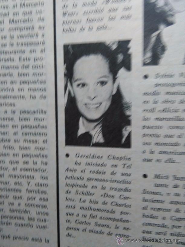 Coleccionismo de revistas y peri&oacute;dicos: RECORTE GERALDINE CHAPLIN