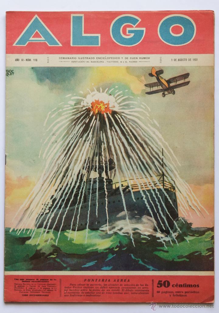 Coleccionismo de revistas y peri&oacute;dicos: REVISTA ALGO N&ordm; 118 -PUNTERIA AEREA - SEMANARIO ILUSTRADO ENCICLOPEDICO Y DE BUEN HUMOR 1931