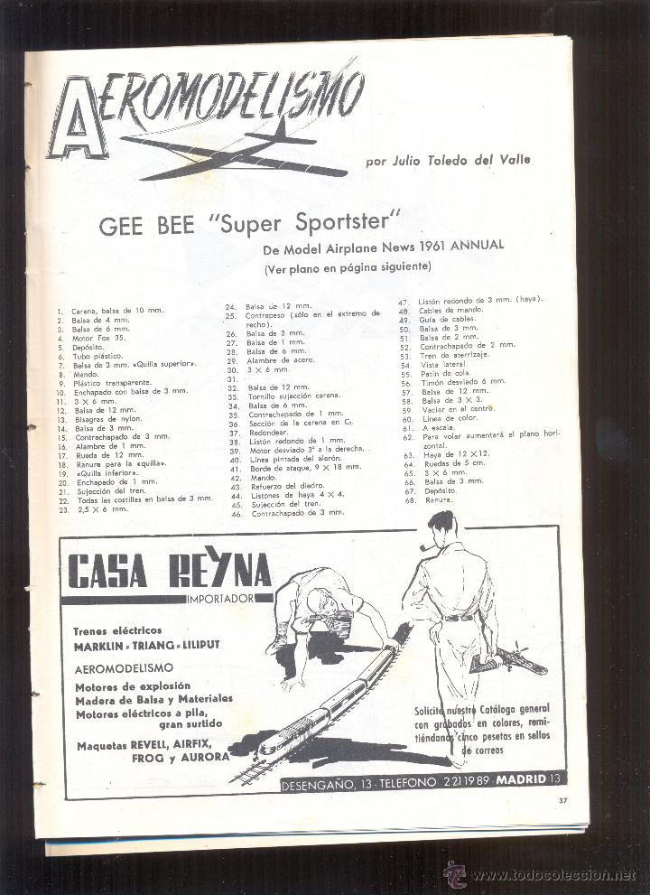 aeromodelismo revista año 1959 trene - Compra venta todocoleccion