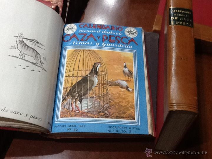 Collectionnisme de Revues et Journaux: Calendario mensual ilustrado caza y pesca, a&ntilde;os 1944 / 45 / 47 / 48