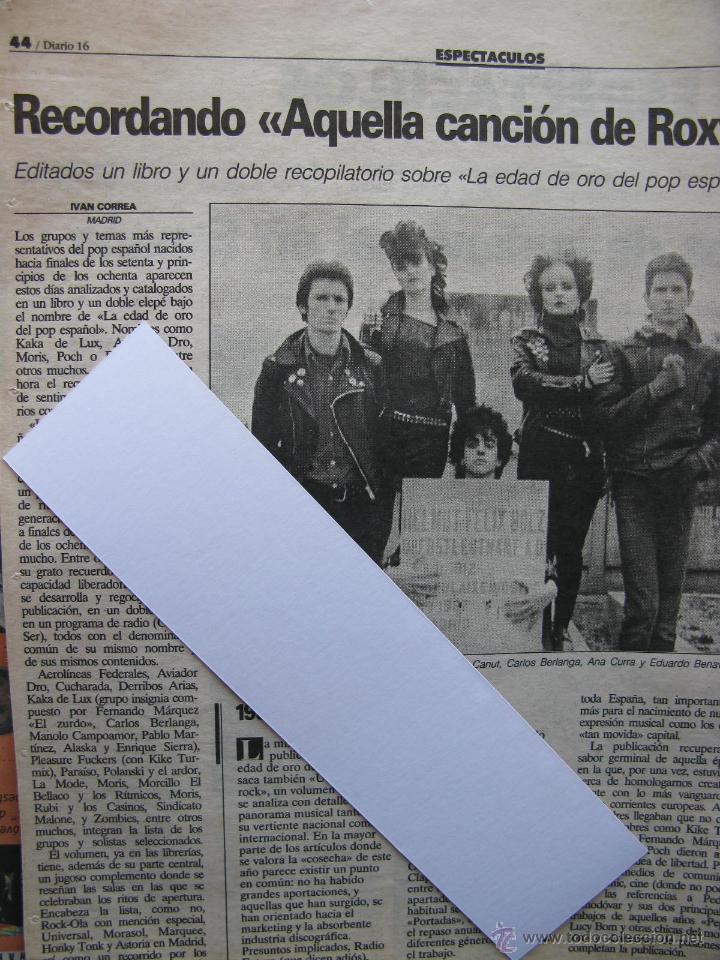 Coleccionismo de Revistas y Peri&oacute;dicos: ALASKA. 2 RECORTES DE PRENSA. (VER DETALLES Y FOTOGRAF&Iacute;AS)