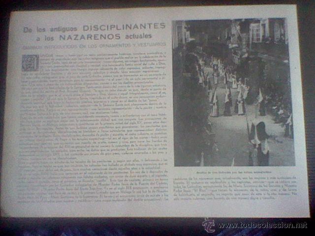 Coleccionismo de Revistas y Peri&oacute;dicos: HOJA REVISTA A&Ntilde;O 1952 IMAGENES SEMANA SANTA MALAGA NAZARENOS  BESO JUDAS *EST 1/3