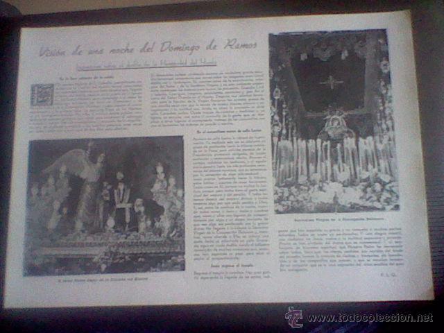 Coleccionismo de Revistas y Peri&oacute;dicos: HOJA REVISTA A&Ntilde;O 1952 IMAGENES SEMANA SANTA MALAGA nuestro Padre Jesus oracion del Huerto  *EST 1/3
