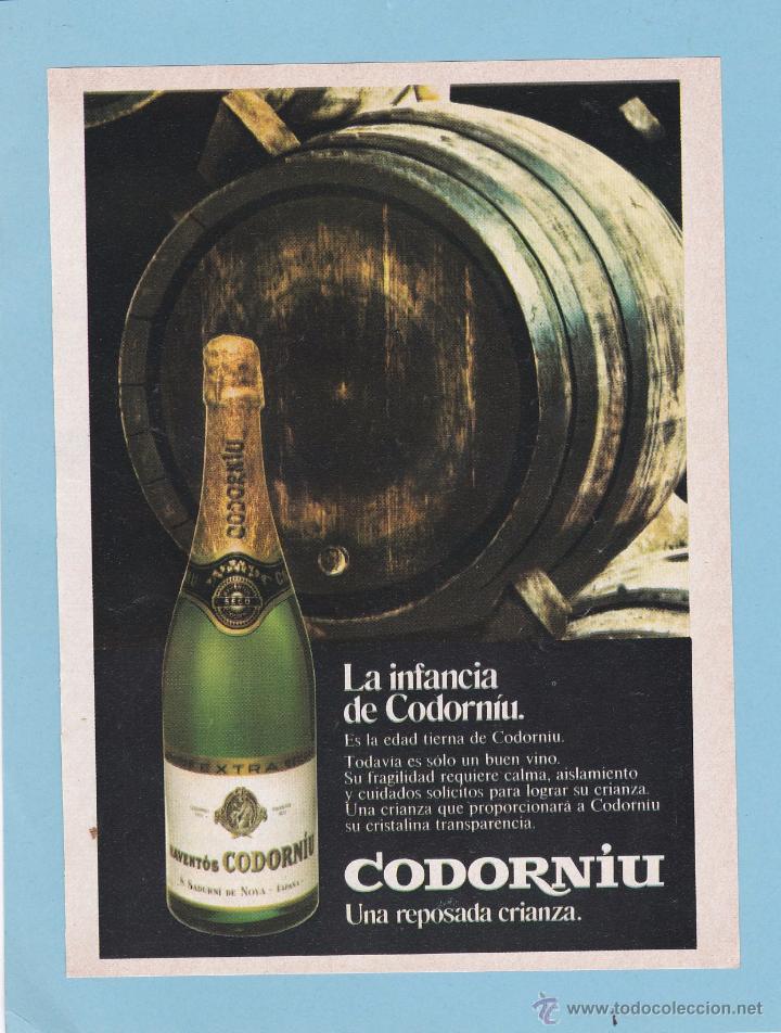 Coleccionismo de revistas y peri&oacute;dicos: ANUNCIO PUBLICIDAD CAVA CODORNIU (1975)