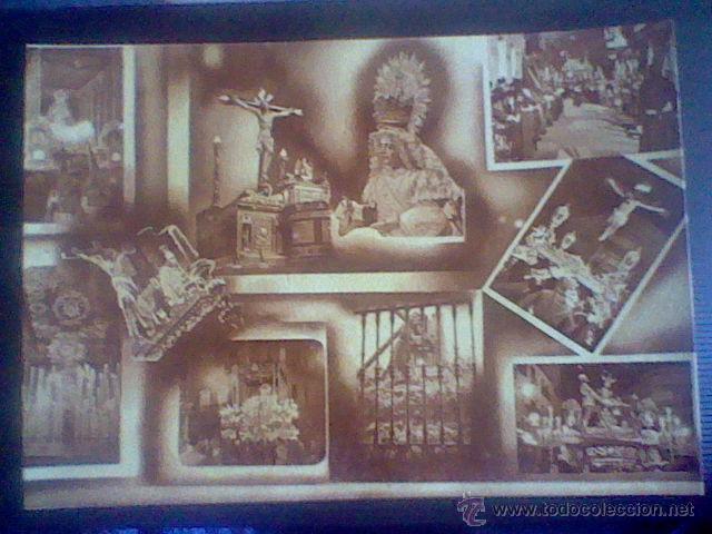Coleccionismo de Revistas y Peri&oacute;dicos: HOJA cartoncillo REVISTA A&Ntilde;O 1952 IMAGENES SEMANA SANTA MALAGA PASOS MIERCOLES SANTO *EST 1/3