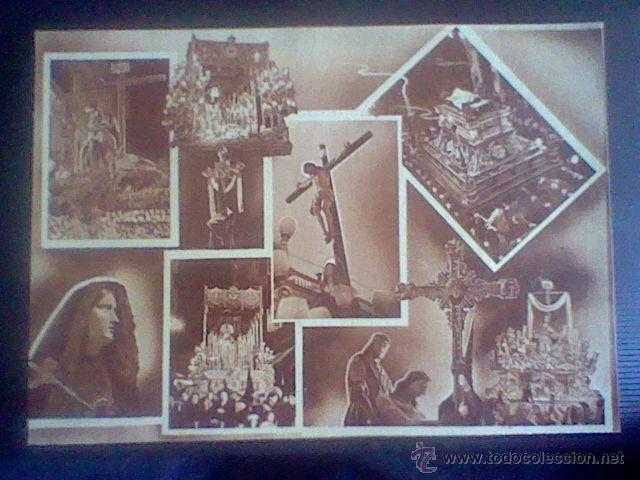 Coleccionismo de Revistas y Peri&oacute;dicos: HOJA cartoncillo REVISTA A&Ntilde;O 1952 IMAGENES SEMANA SANTA MALAGA PASOS VIERNES SANTO PUBLI *EST 1/3