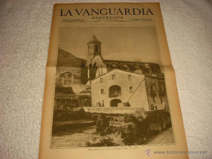 Collection Magazines and Newspapers: LA VANGUARDIA .NOTAS GRAFICAS 4 PAGINAS  AGOSTO 1930 . IGLESIA PARROQUIAL DE VILDRA