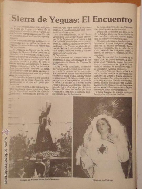 Coleccionismo de Revistas y Peri&oacute;dicos: ANTIGUO ARTICULO SEMANA SANTA DE MALAGA - SIERRA DE LLEGUAS - VIRGEN DOLORES CRISTO NAZARENO