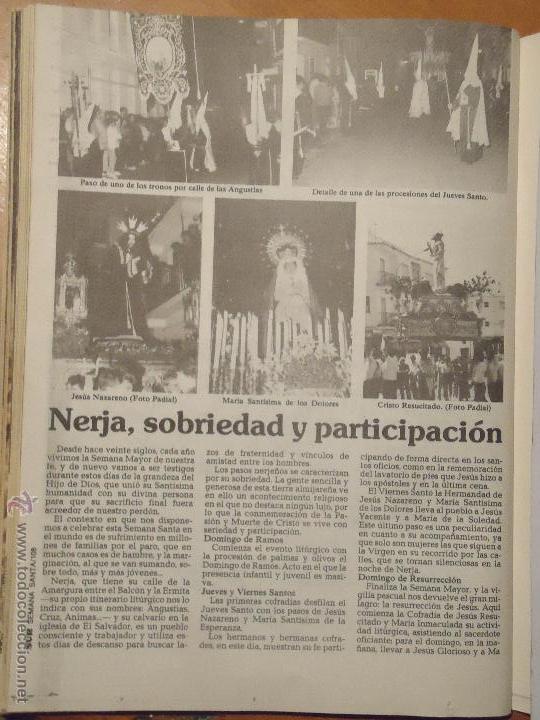 Sammeln von Zeitschriften und Zeitungen: ANTIGUO ARTICULO SEMANA SANTA DE MALAGA - NERJA CRISTO VIRGEN