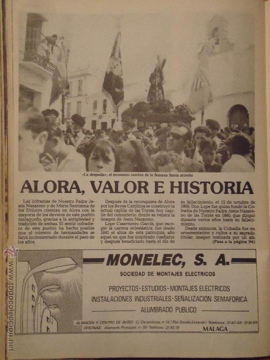 Sammeln von Zeitschriften und Zeitungen: ANTIGUO ARTICULO SEMANA SANTA DE MALAGA - ALORA - CRISTO NAZARENO