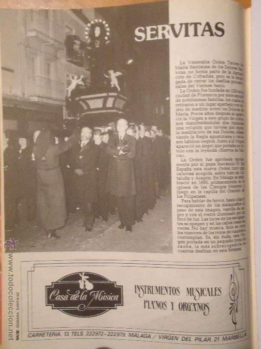Coleccionismo de Revistas y Peri&oacute;dicos: ANTIGUO ARTICULO SEMANA SANTA DE MALAGA CAPITAL - VIRGEN DE LOS DOLORES DE SERVITAS