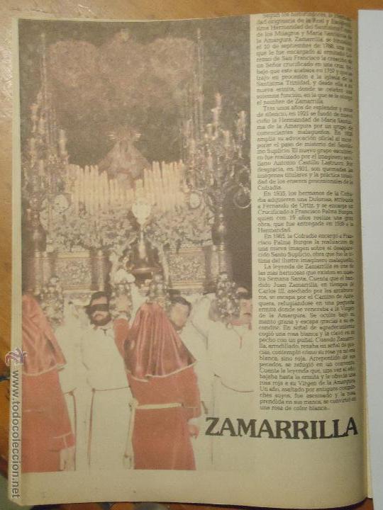 Coleccionismo de Revistas y Peri&oacute;dicos: ANTIGUO ARTICULO SEMANA SANTA DE MALAGA CAPITAL - VIRGEN DE LA AMARGURA ZAMARRILLA