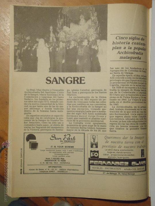 Coleccionismo de Revistas y Peri&oacute;dicos: ANTIGUO ARTICULO SEMANA SANTA DE MALAGA CAPITAL - VIRGEN DE CONSOLACION LA SANGRE