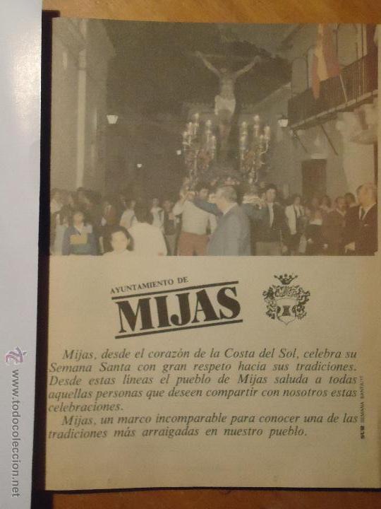 Coleccionismo de Revistas y Peri&oacute;dicos: ANTIGUO ARTICULO SEMANA SANTA DE MALAGA MIJAS CRISTO CRUCIFICADO