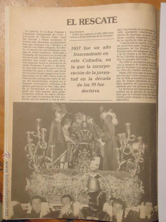 Coleccionismo de Revistas y Peri&oacute;dicos: ANTIGUO ARTICULO SEMANA SANTA DE MALAGA CAPITAL CRISTO DEL RESCATE