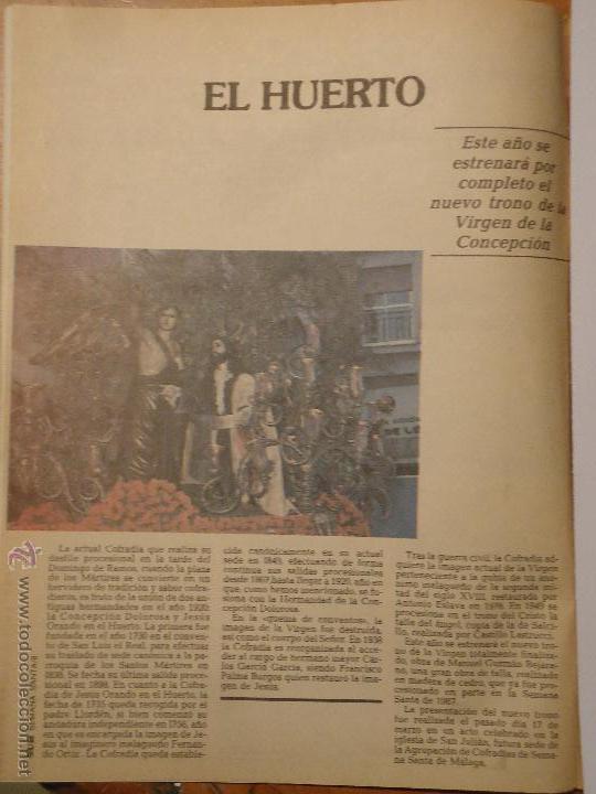 Coleccionismo de Revistas y Peri&oacute;dicos: ANTIGUO ARTICULO SEMANA SANTA DE MALAGA CAPITAL - CRISTO DE LA ORACION EN EL HUERTO