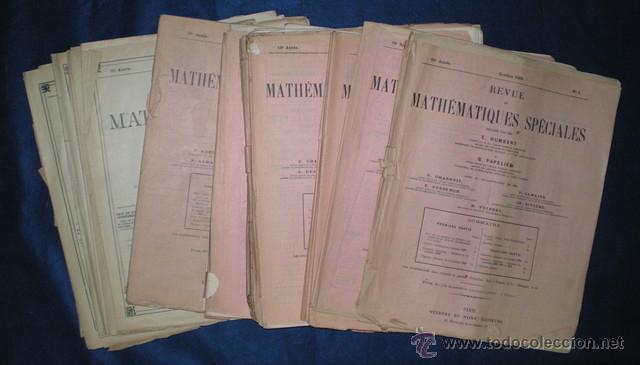 Collezionismo di Riviste e Giornali: REVUE DE MATHEMATIQUES SPECIALES Y JOURNAL DE MATHEMATIQUES ELEMENTAIRES