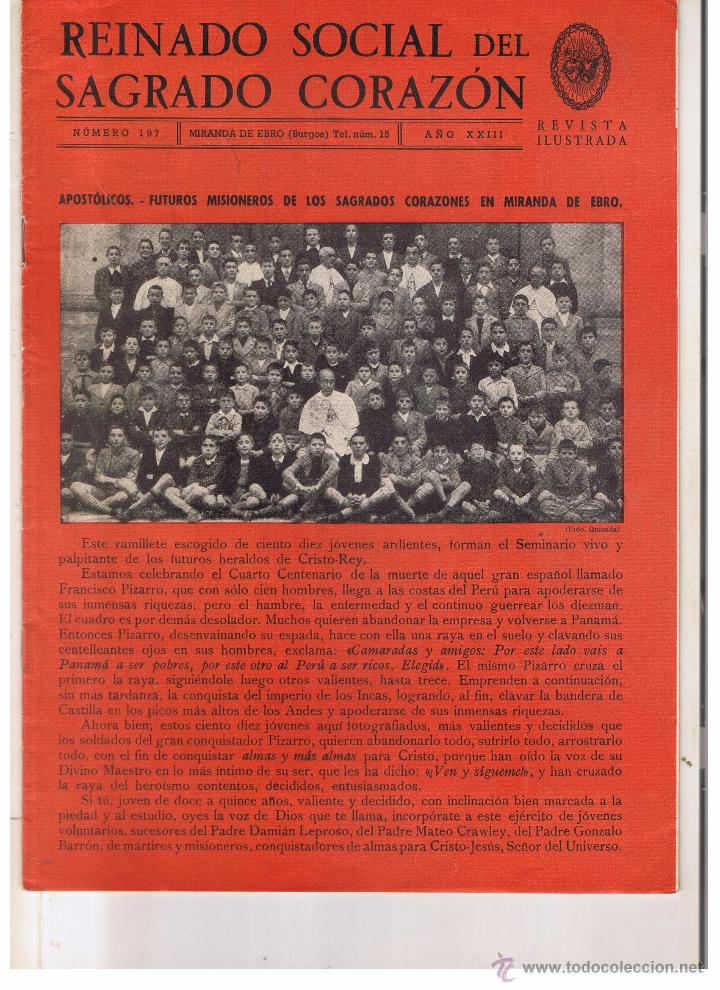 Coleccionismo de revistas y peri&oacute;dicos: REINADO SOCIAL DEL SAGRADO CORAZ&Oacute;N. N&ordm; 197.  (P/B9)