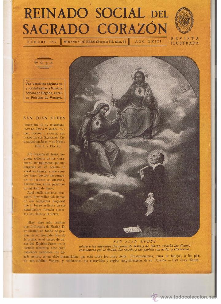 Coleccionismo de revistas y peri&oacute;dicos: REINADO SOCIAL DEL SAGRADO CORAZ&Oacute;N. N&ordm; 199. (P/B9)