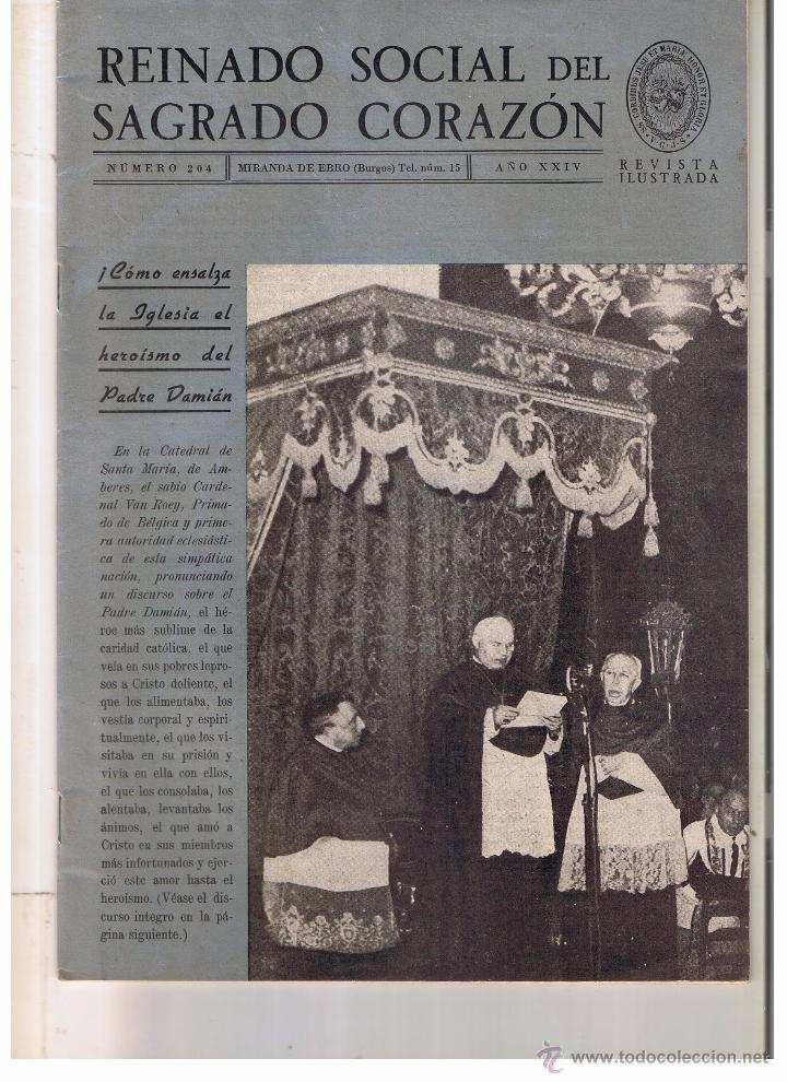 Coleccionismo de revistas y peri&oacute;dicos: REINADO SOCIAL DEL SAGRADO CORAZ&Oacute;N. N&ordm; 204. (P/B9)
