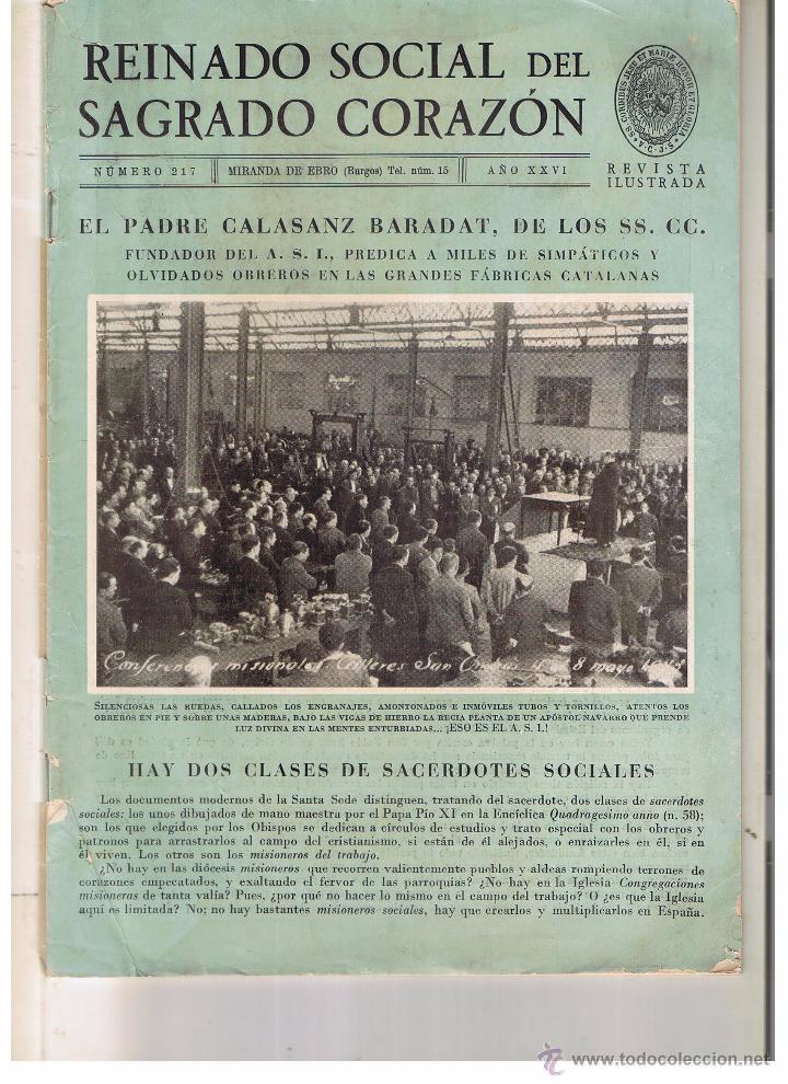 Coleccionismo de revistas y peri&oacute;dicos: REINADO SOCIAL DEL SAGRADO CORAZ&Oacute;N. N&ordm; 217. (P/B9)