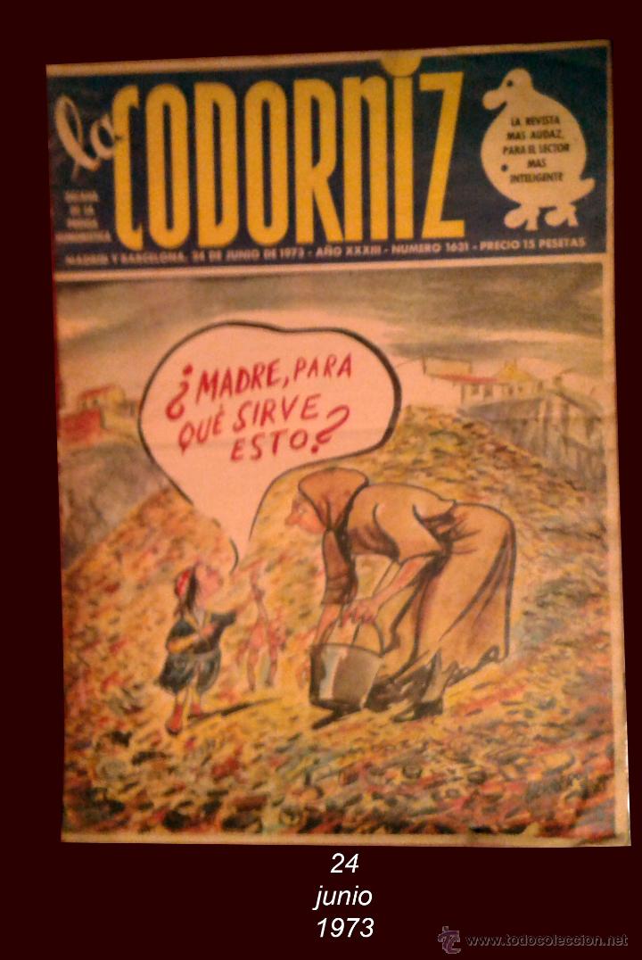 Coleccionismo de Revistas y Peri&oacute;dicos: LA CODORNIZ - 24 JUNIO 1973
