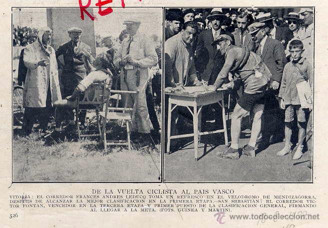 Coleccionismo de revistas y peri&oacute;dicos: CICLISMO 1927 VUELTA PAIS VASCO HOJA REVISTA