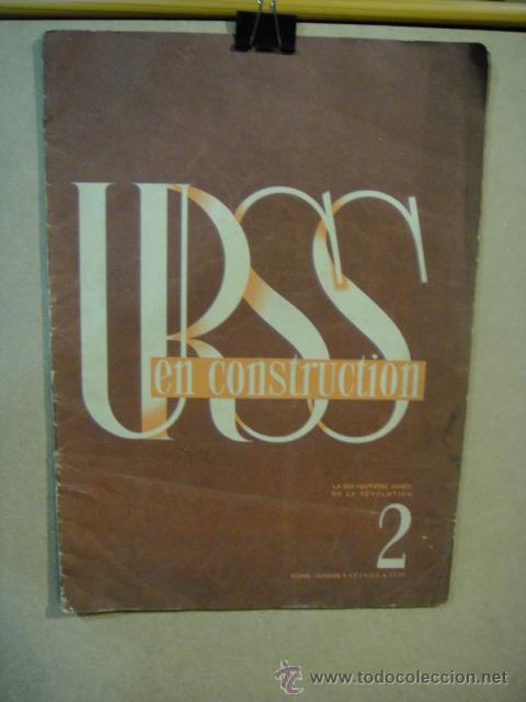 Coleccionismo de revistas y peri&oacute;dicos: la urss en construction edicion francesa - n&ordm; 2 de 1935 - bassin de kouznetsk