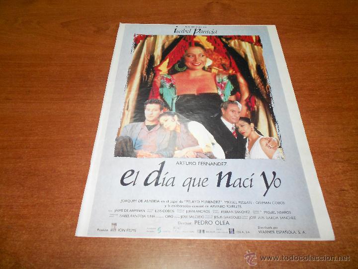 Coleccionismo de Revistas y Peri&oacute;dicos: RECORTE DE PRENSA 1991: PUBLICIDAD FILM ISABEL PANTOJA, ARTURO FERNANDEZ, EL D&Iacute;A QUE NAC&Iacute; YO