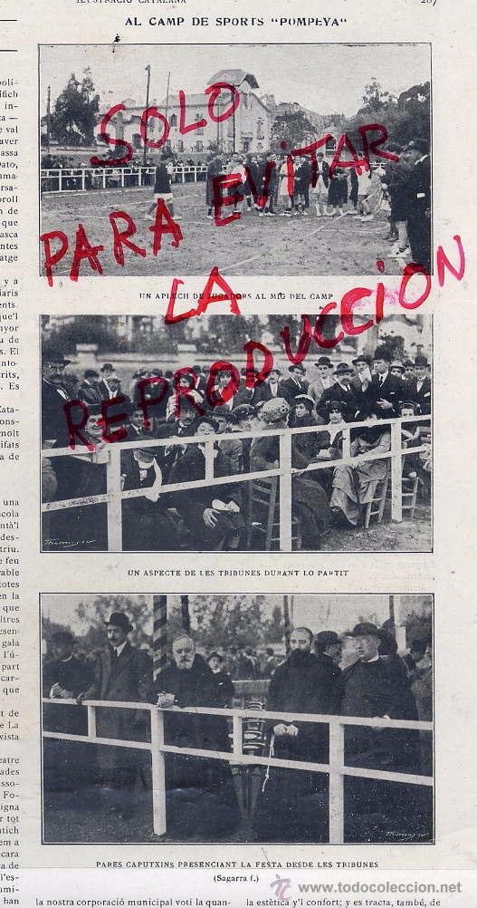 Coleccionismo de revistas y peri&oacute;dicos: BARCELONA 1915 CAMPODE DEPORTES DEL POMPEYA HOJA REVISTA